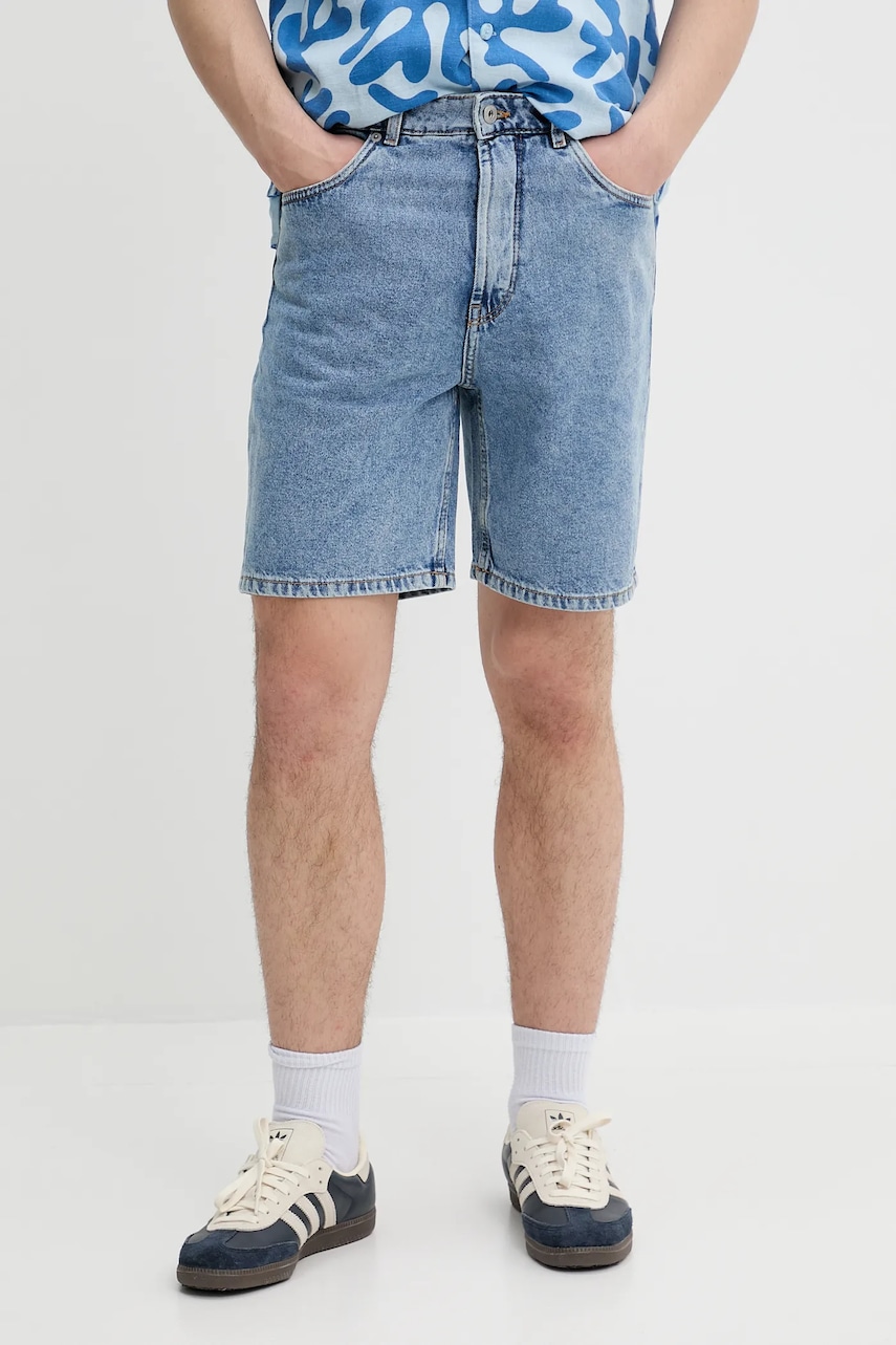 Džínové šortky Solid pánské, modrá barva, 21107657