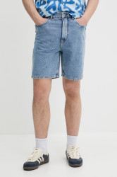 Džínové šortky Solid pánské, modrá barva, 21107657