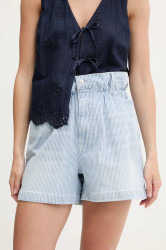 Džínové šortky Tommy Jeans dámské, modrá barva, high waist, DW0DW20085