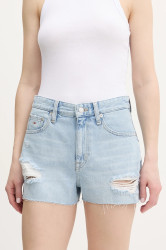 Džínové šortky Tommy Jeans dámské, modrá barva, high waist, DW0DW20095
