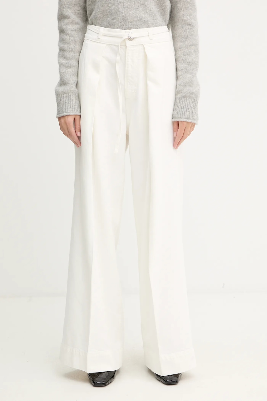 Džíny BOSS CENTRAL 5.0 dámské, béžová barva, 50558680