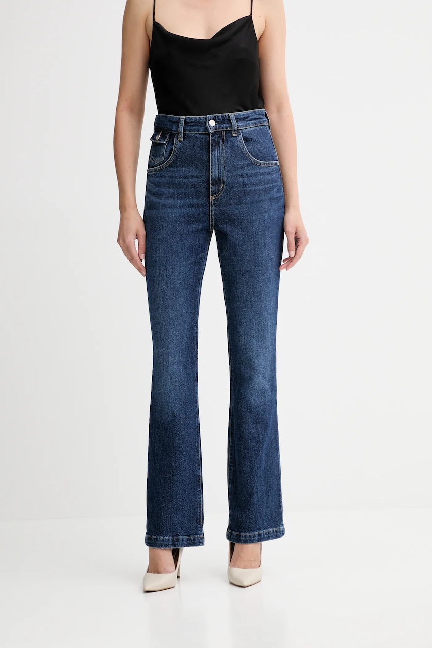 Džíny BOSS LYRIS-BOOTCUT dámské, high waist, 50546335