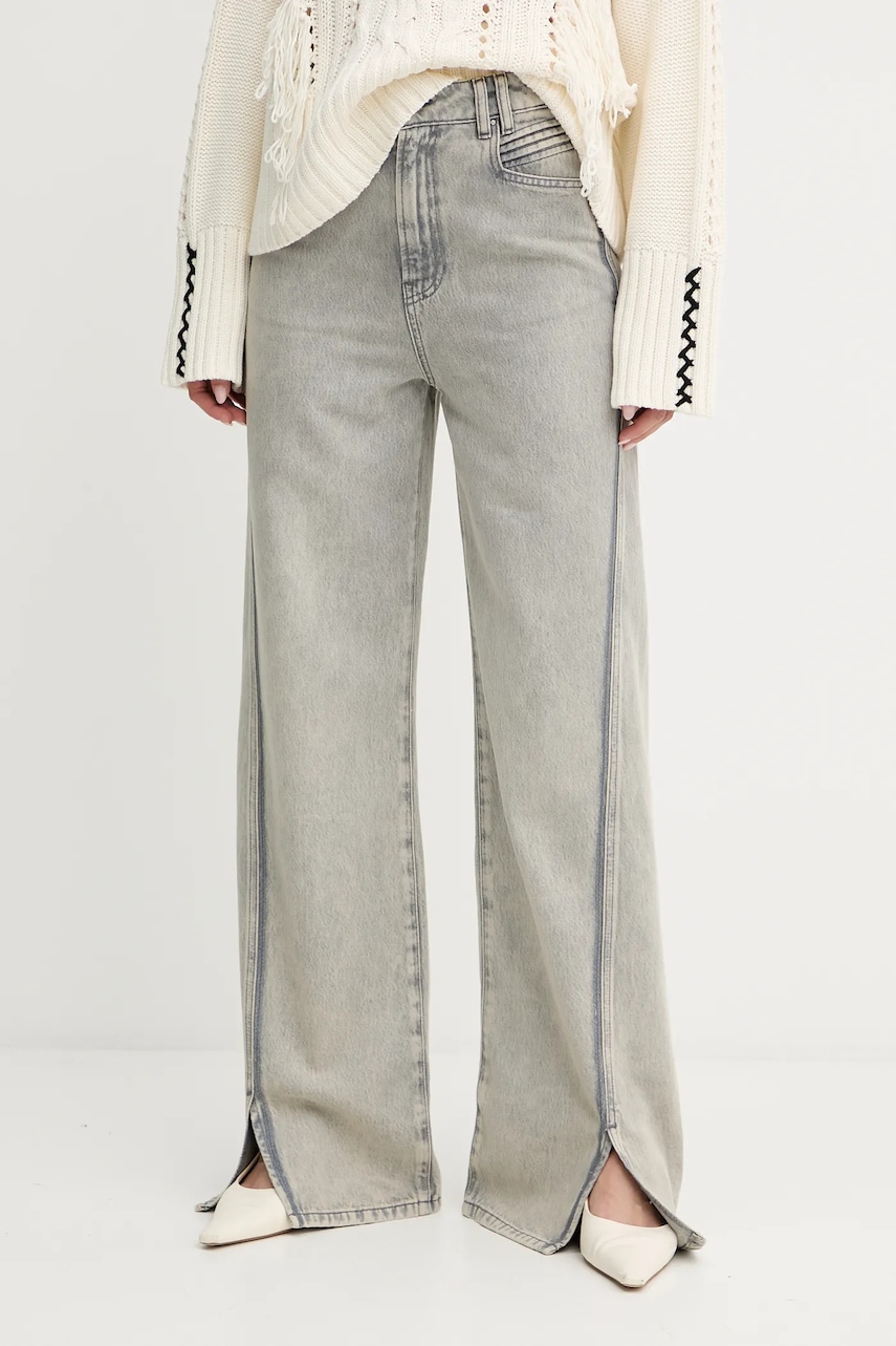 Džíny BOSS Orange C_MARLENE HR SPLIT dámské, šedá barva, 50542436