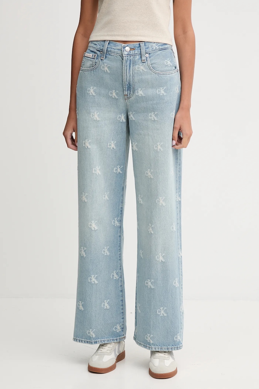 Džíny Calvin Klein Jeans dámské, modrá barva, LV047C785G