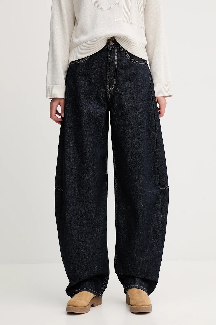 Džíny Calvin Klein Jeans dámské, tmavomodrá barva, LV047D701G