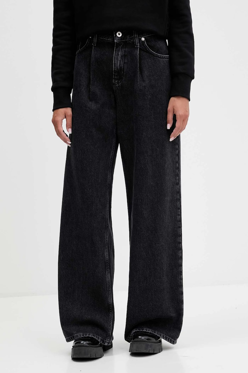 Džíny Karl Lagerfeld Jeans dámské, černá barva, A4W10053