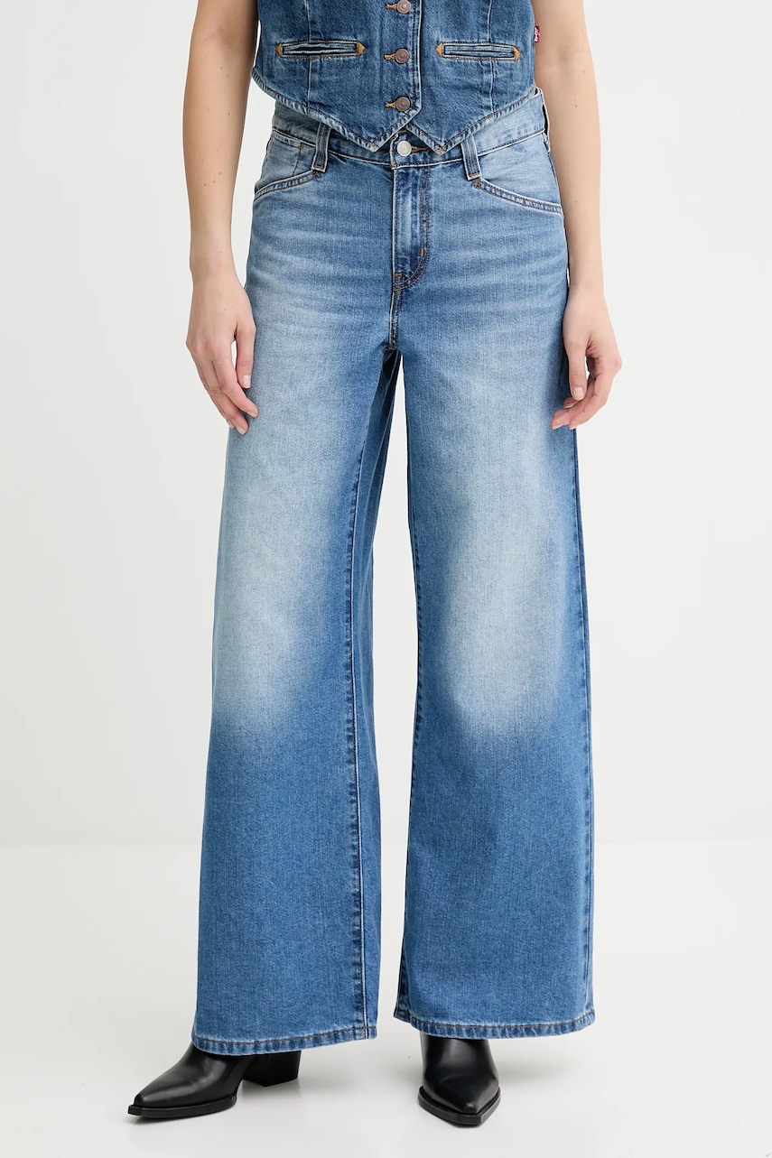 Džíny Levi's 94 BAGGY WIDE LEG dámské, modrá barva, A5929.0018