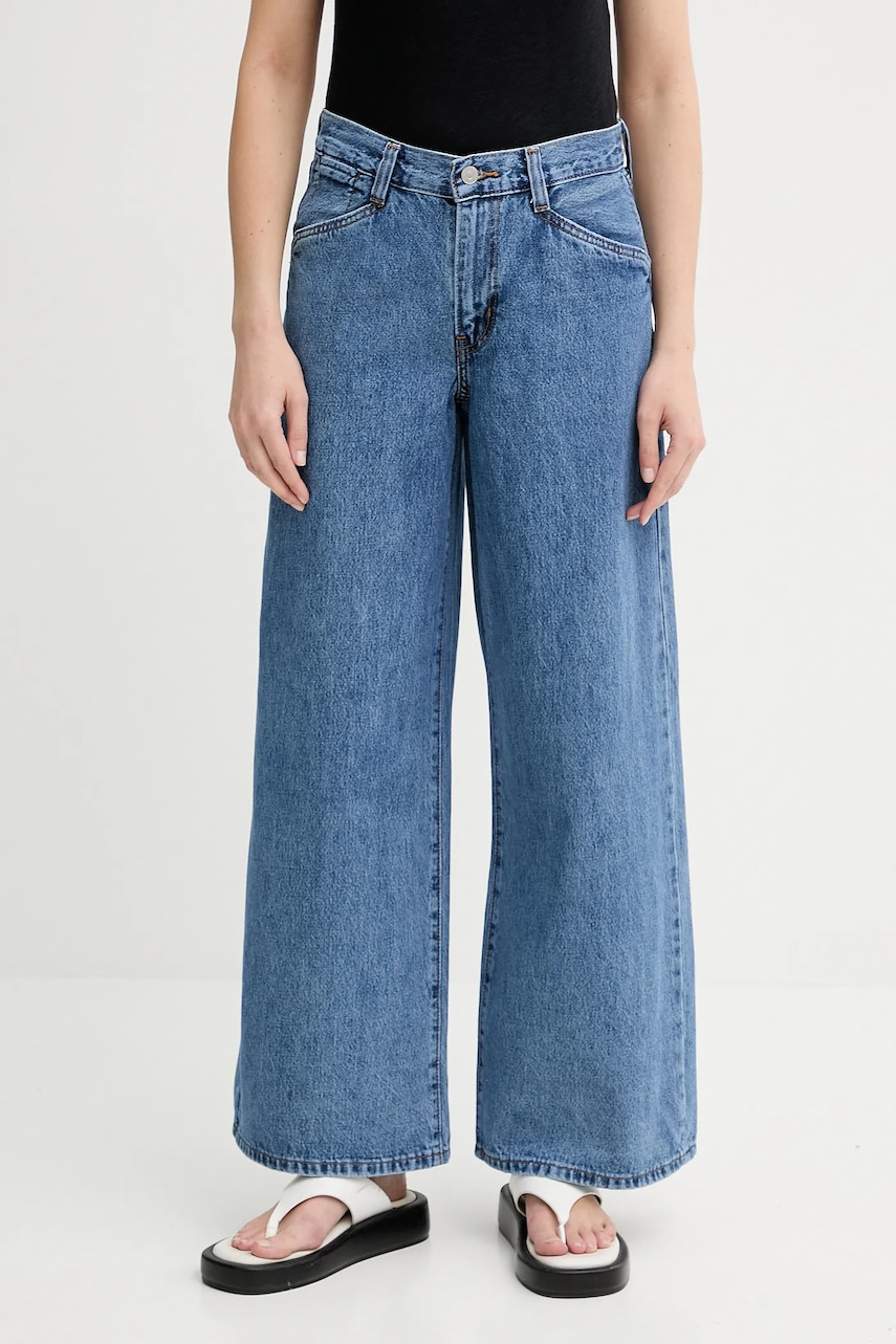 Džíny Levi's 94 BAGGY WIDE LEG dámské, modrá barva, A5929