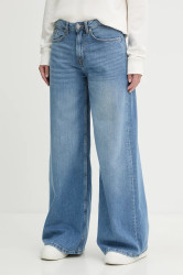 Džíny Pepe Jeans WIDE LEG JEANS MW VINTAGE dámské, modrá barva, PL205015