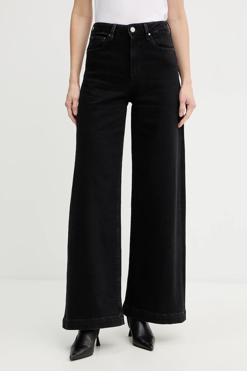 Džíny s příměsí kašmíru Guess dámské, černá barva, W5BA1C D0711