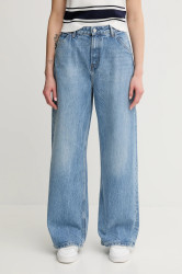 Džíny s příměsí lnu Tommy Hilfiger dámské, modrá barva, WW0WW46792