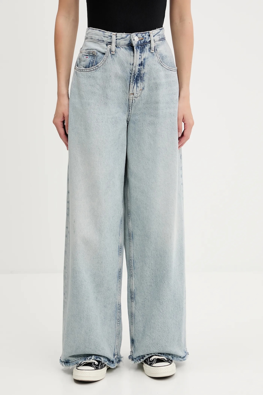 Džíny Tommy Jeans dámské, modrá barva, DW0DW20015