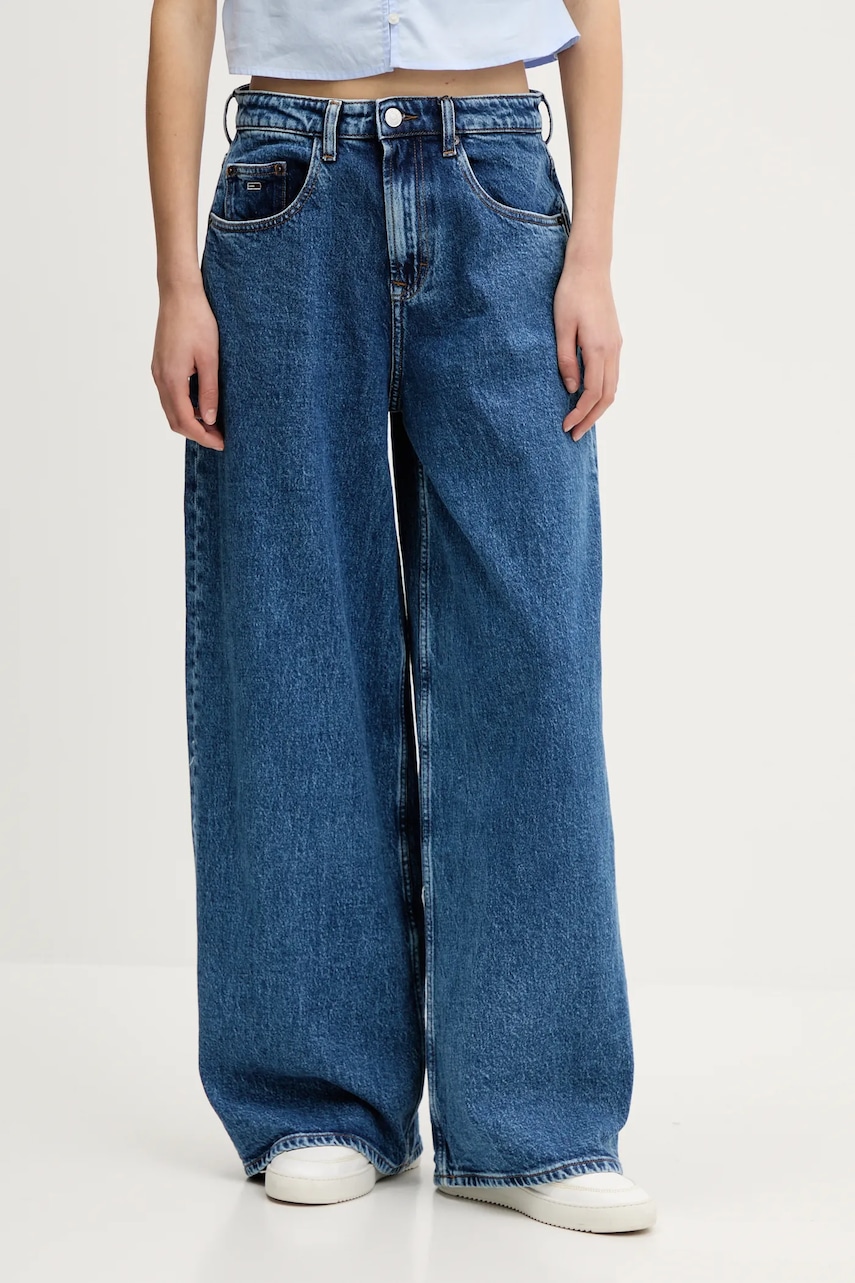 Džíny Tommy Jeans dámské, modrá barva, DW0DW20063