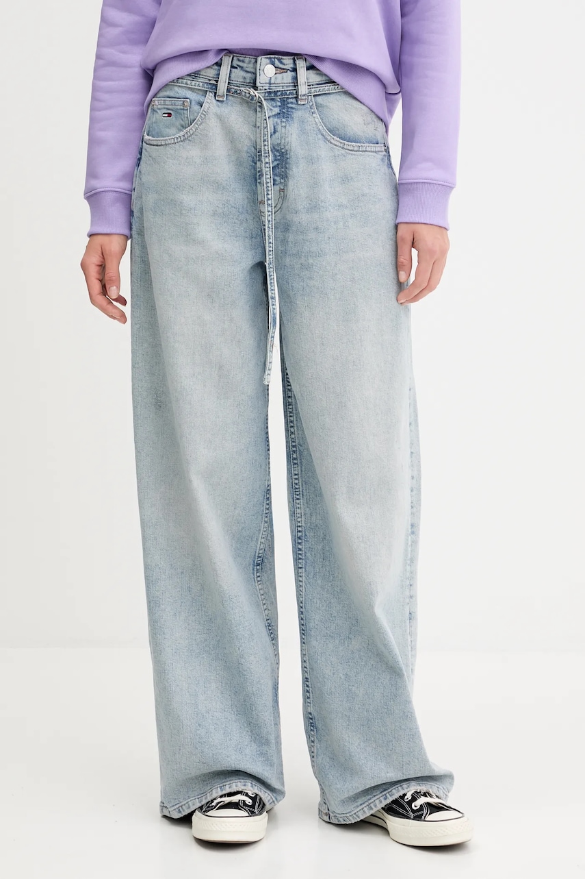 Džíny Tommy Jeans dámské, modrá barva, DW0DW20473