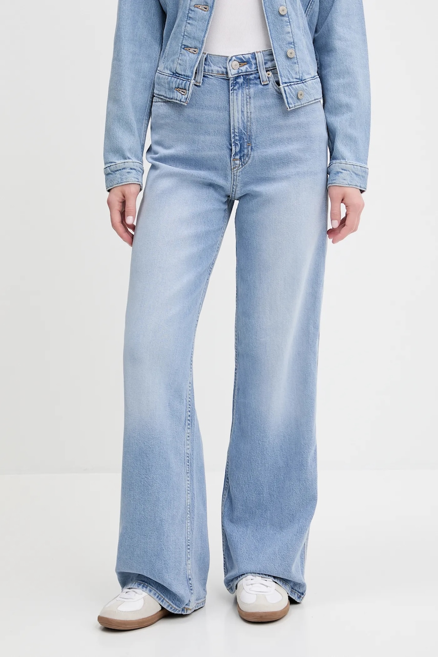 Džíny Tommy Jeans dámské, modrá barva, DW0DW20583