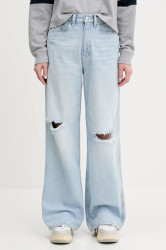 Džíny Tommy Jeans dámské, modrá barva, DW0DW21281