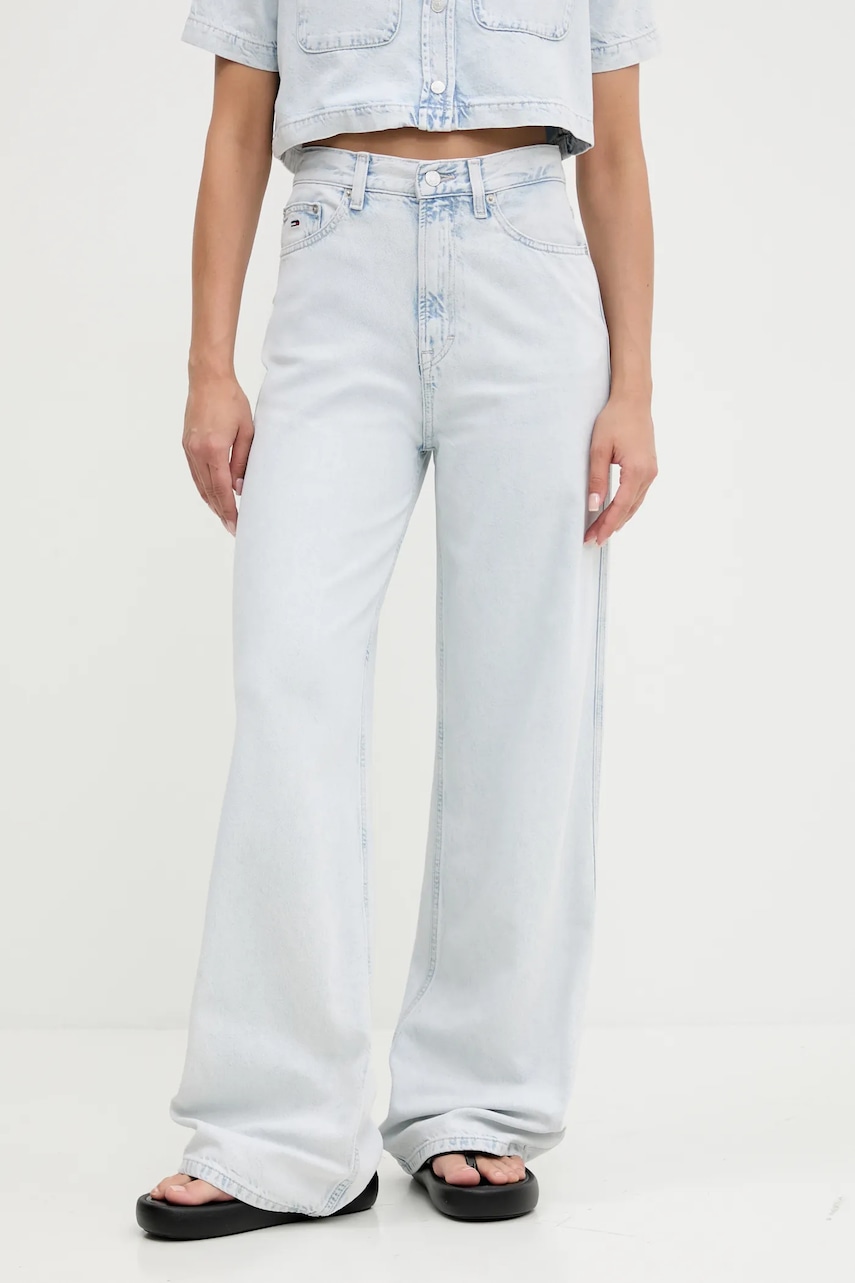 Džíny Tommy Jeans dámské, modrá barva, DW0DW21378