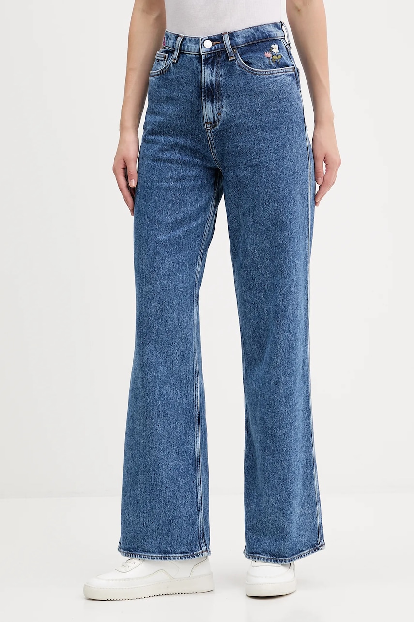 Džíny Tommy Jeans dámské, modrá barva, DW0DW21794