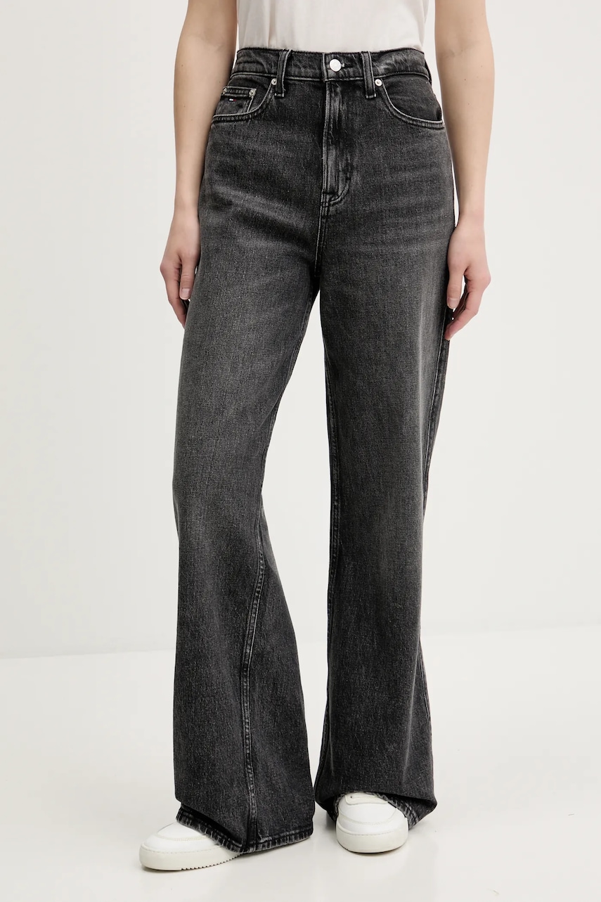 Džíny Tommy Jeans dámské, šedá barva, DW0DW20660