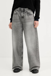 Džíny Tommy Jeans dámské, šedá barva, DW0DW21736