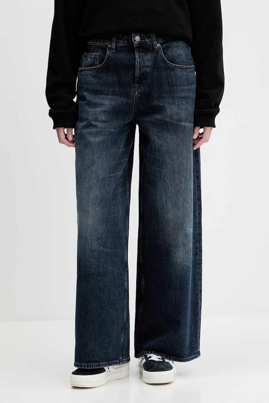 Džíny Tommy Jeans dámské, tmavomodrá barva, DW0DW21513