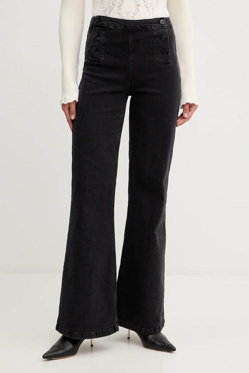 Džíny Twinset dámské, černá barva, 252TT2201