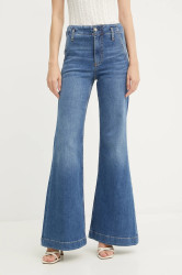 Džíny z hedvábné směsi BOSS ROSALYA 2.0 dámské, high waist, 50542553