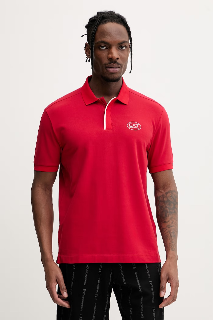 EA7 Emporio Armani Polo pánské s bavlnou