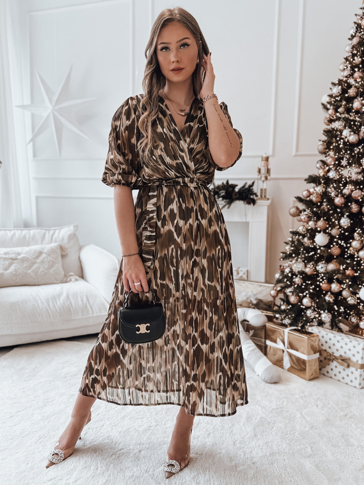 Elegantní midi šaty ANIMALIA