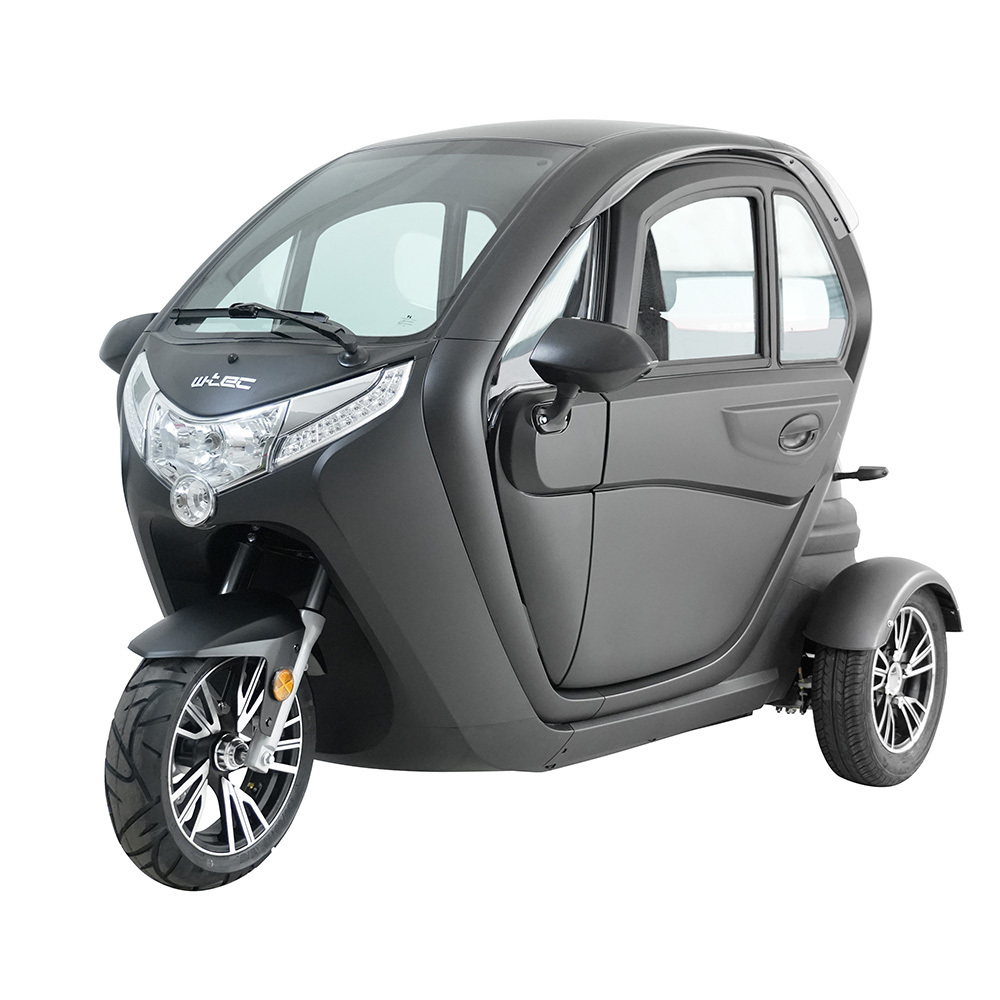 Elektrická tříkolka se střechou W-TEC Tukago • 25 km/h • až 50km dojezd • bez řidičáku černá
