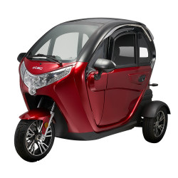 Elektrická tříkolka se střechou W-TEC Tukago • 25 km/h • až 50km dojezd • bez řidičáku červená