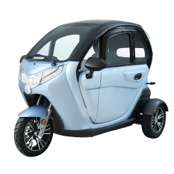 Elektrická tříkolka se střechou W-TEC Tukago • 25 km/h • až 50km dojezd • bez řidičáku modrá