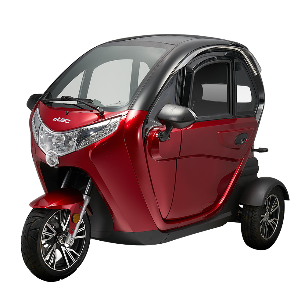 Elektrická tříkolka se střechou W-TEC Tukago • 45km/h • až 50km dojezd • s řidičákem červená