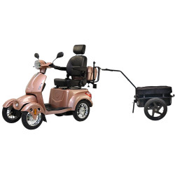 Elektrický čtyřkolový vozík inSPORTline Antun s tažným rámem a přívesem růžová