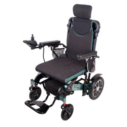 Elektrický invalidní vozík inSPORTline Hawkie Evo II s polohovatelným opěradlem • 700W • 30,55kg • do 130kg • až 24km dojezd zelená