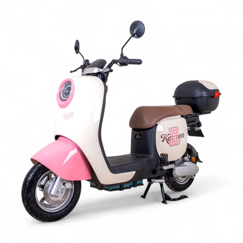Elektrický skútr Keren Beike 16" • až 60 km • 25 km/h • bez řidičáku hnědo-růžová