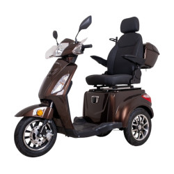 Elektrický tříkolový vozík inSPORTline Zorica Deluxe s elektromagnetickou brzdou • 25km/h • až 45 km dojezd • bez řidičáku hnědá