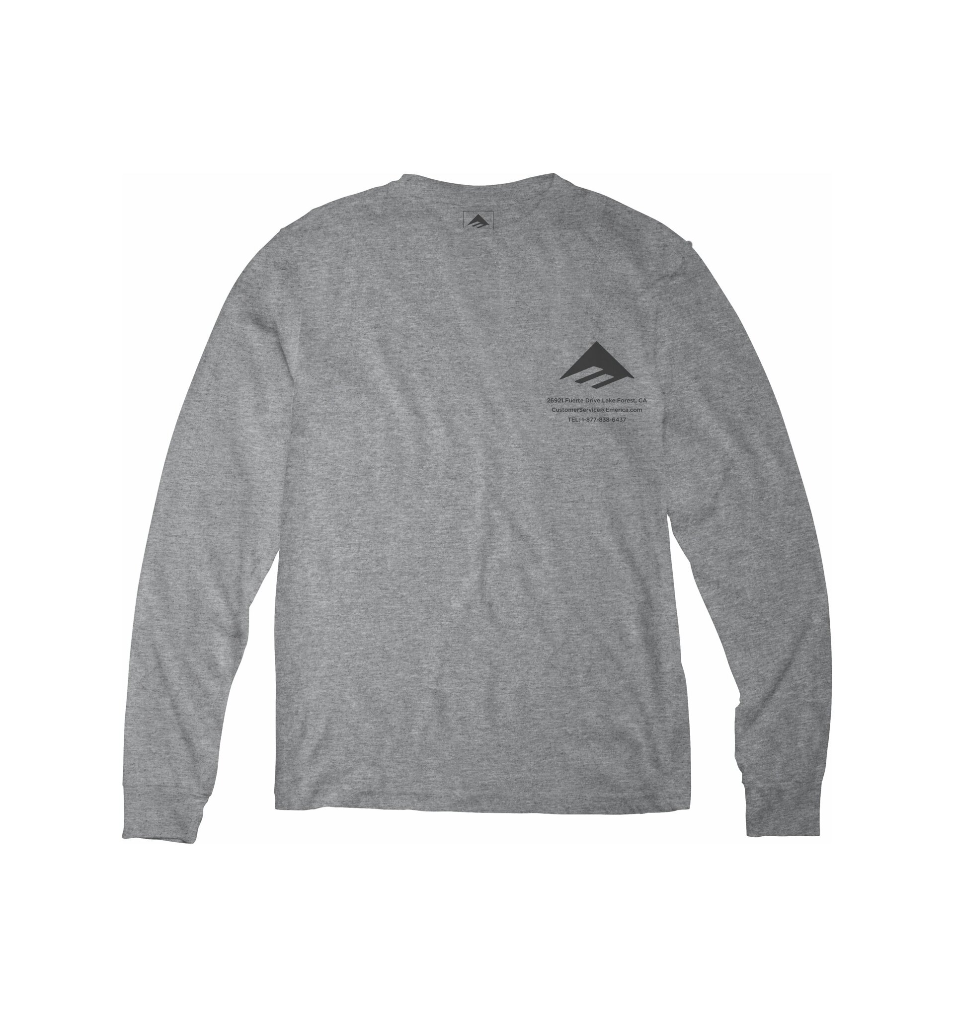 Emerica pánské tričko Logo Lockup L/S Grey/Heather | Šedá | Velikost M