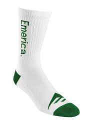 Emerica ponožky Pure Crew White / Green | Bílá | Velikost One Size