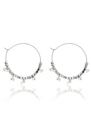 Emily Westwood Ocelové náušnice kruhy s růženínem Eden EWE23040S