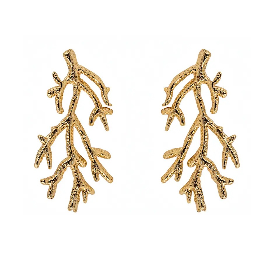 Emily Westwood Pozlacené náušnice ve tvaru korálů Camilla EWE250217G