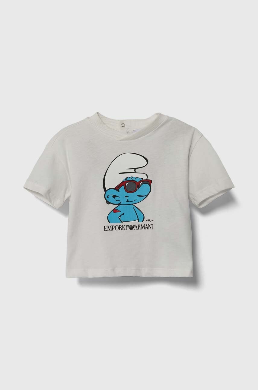 Emporio Armani  Bavlněné dětské tričko  x The Smurfs