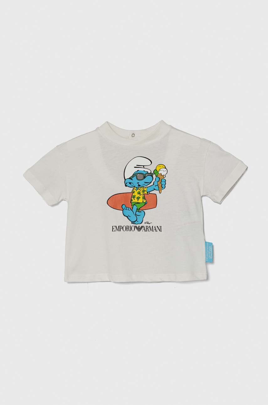 Emporio Armani  Bavlněné dětské tričko  x The Smurfs
