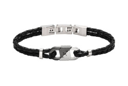Emporio Armani Fashion kožený náramek pro muže Eagle Logo EGS3171040