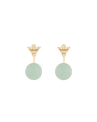 Emporio Armani Pozlacené náušnice 2v1 s aventurínovými kameny EGS3227710