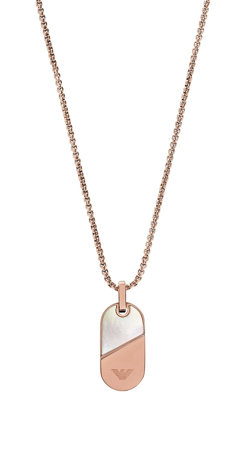 Emporio Armani Pozlacený náhrdelník s perletí Eagle logo EGS3139221