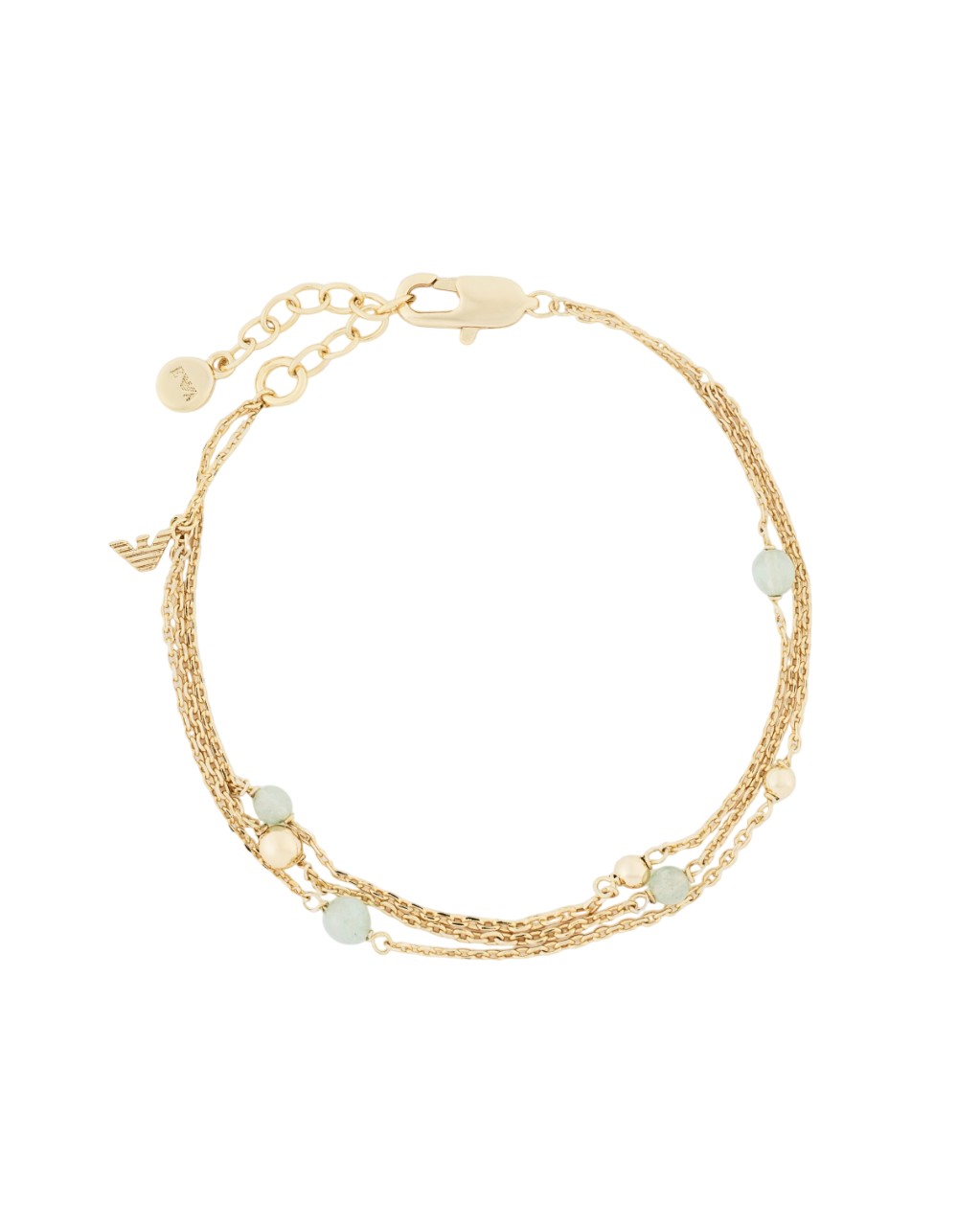 Emporio Armani Trojitý pozlacený náramek s aventurinem EGS3226710