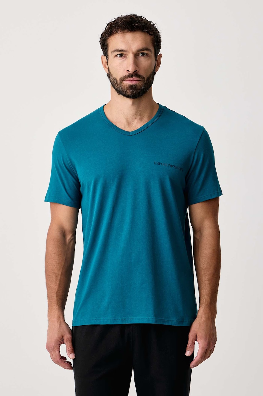 Emporio Armani Underwear  loungwear tričko pánské bavlněné s elastanem 2-pack