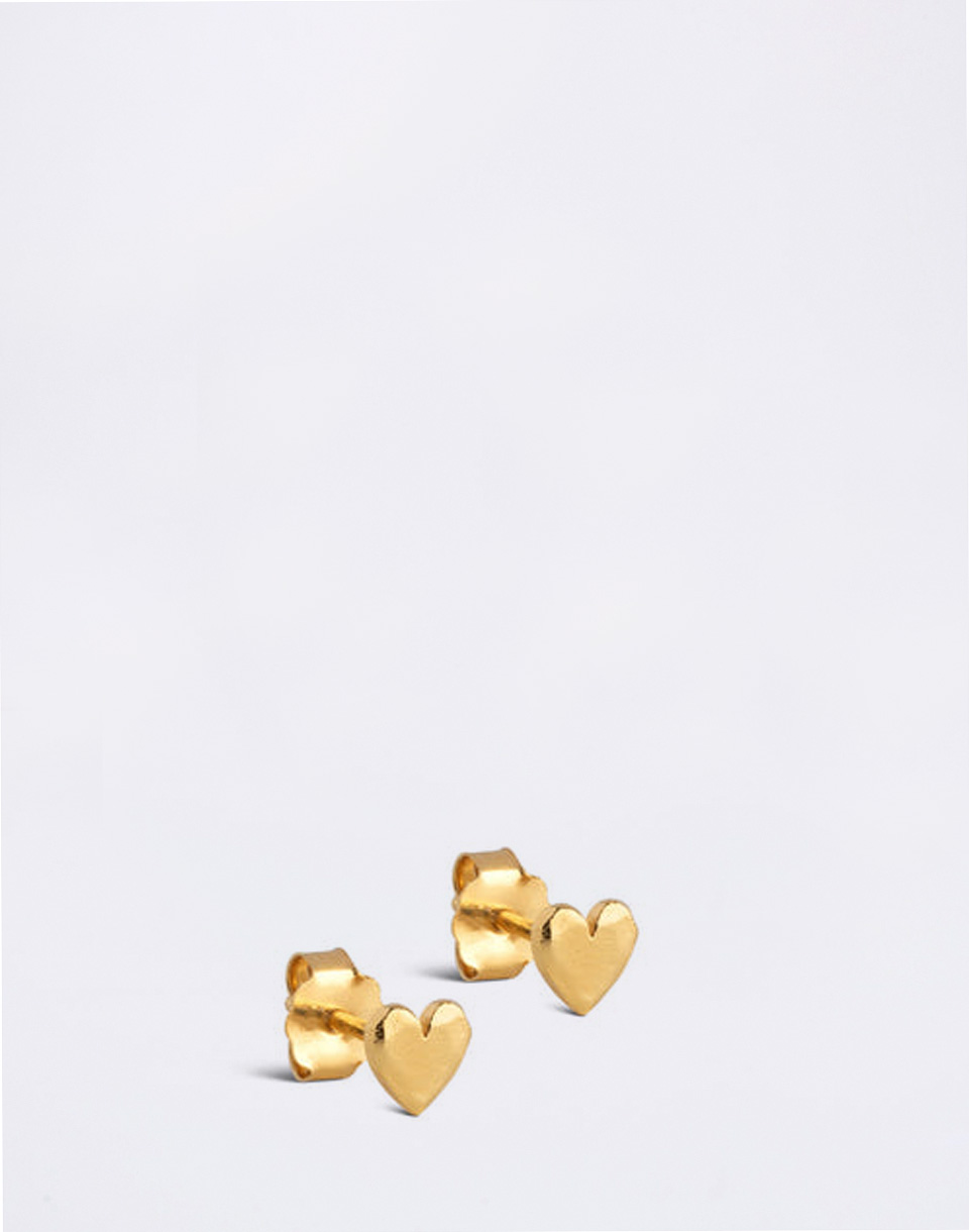 ENAMEL Copenhagen Studs, Heart 925S/GP/M