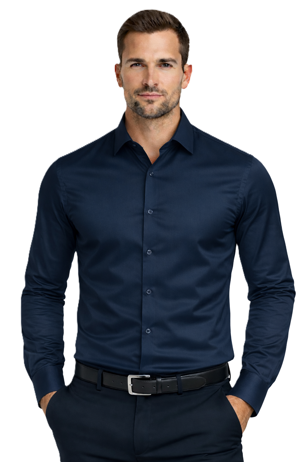 Espada - Pánská košile Slim Fit - Tmavě modrá